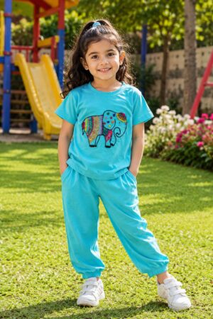 Girls Premium Pink Cotton Graphic T-Shirt
