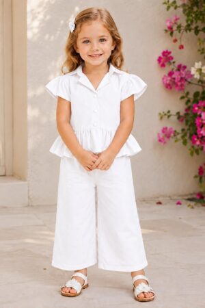 Girls Premium White Cotton Top – Casual Summer Wear
