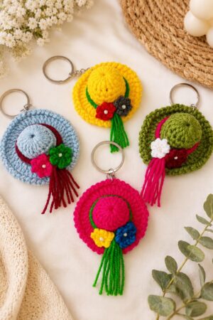 Crochet Mini Hat Keychain