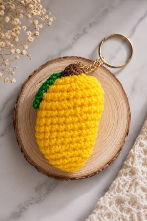 Crochet Orange Keychain