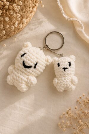 Crochet Strawberry Keychain