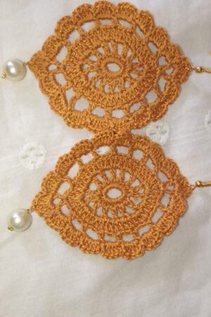Ruby Lace Crochet Earrings