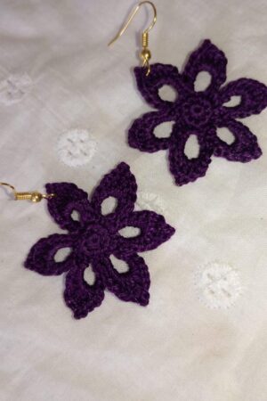 Crimson Charm Crochet Earrings