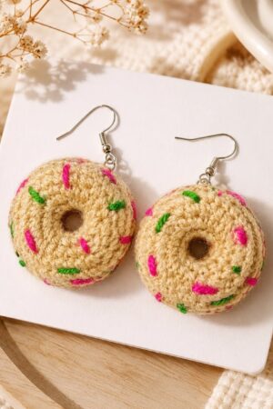 Confetti Donut Crochet Earrings